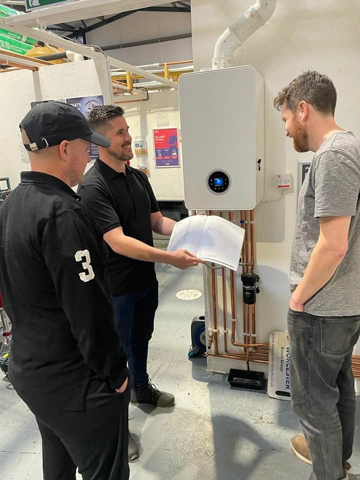 Heating engineer at work